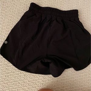 Black Lululemon Hotty Hot shorts